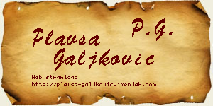 Plavša Galjković vizit kartica